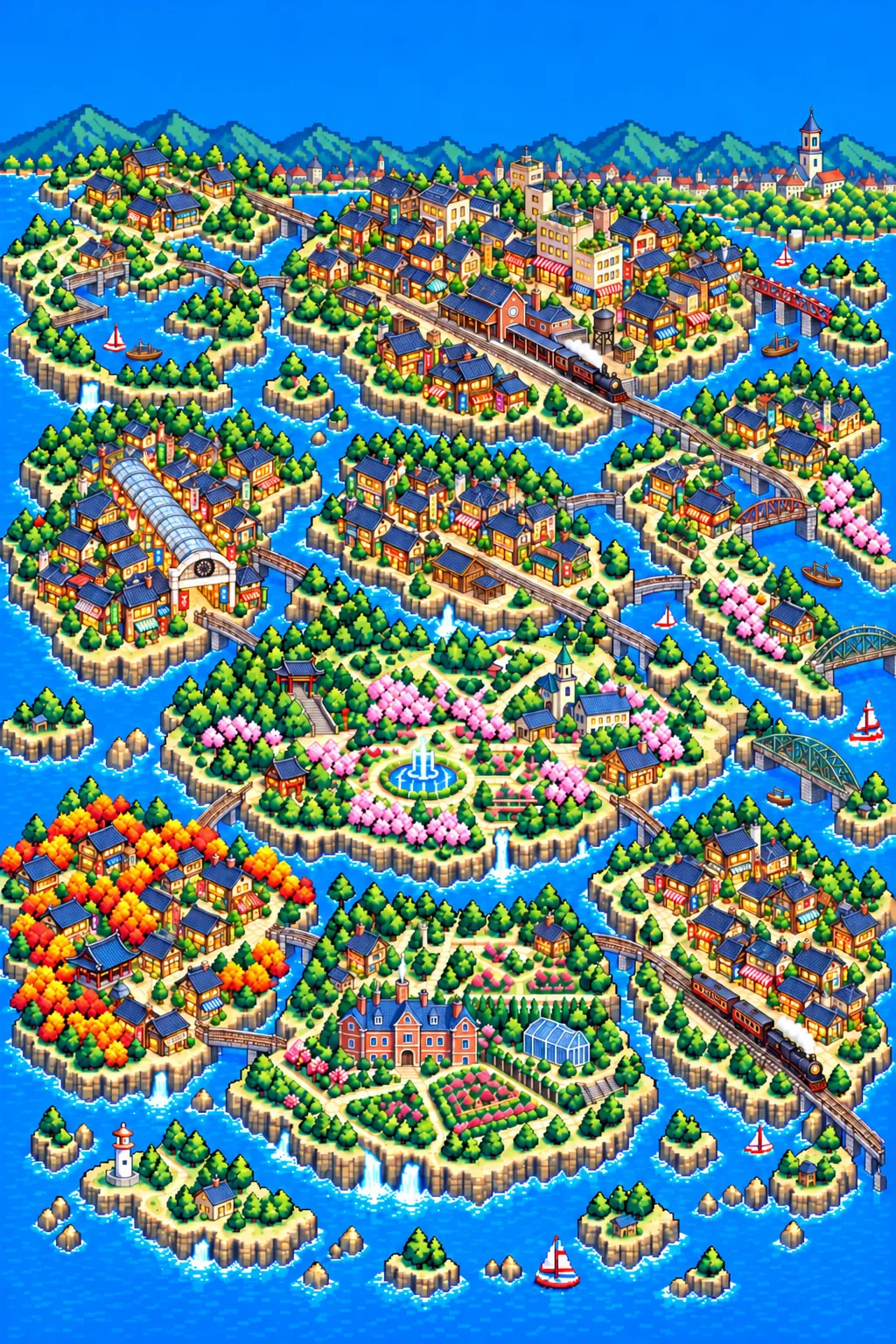 北区各地をRPG風の地域として描いたワールドマップ。地域を選ぶと、そのエリアのFIELD MAPを探索できます