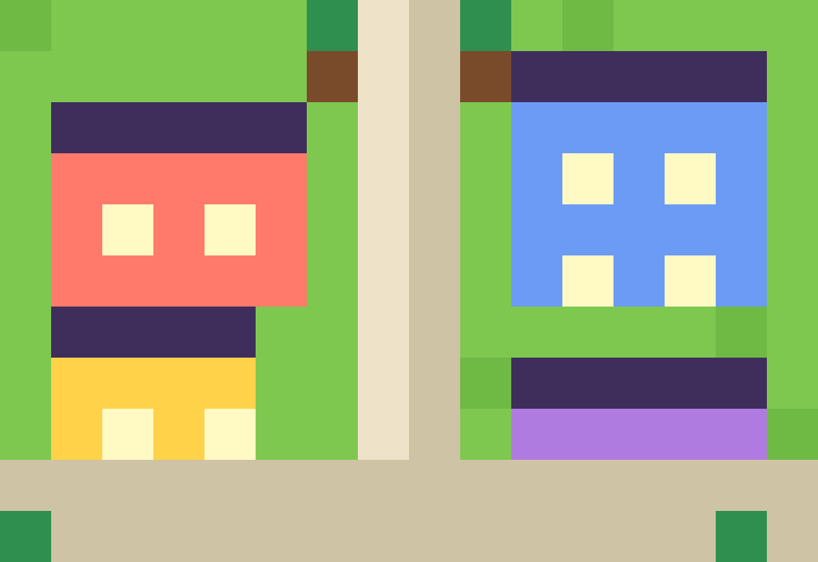 十条の街のドット絵マップ